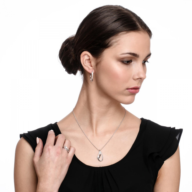 Orphelia Alverta Silver Hoop Earrings ZO-7232