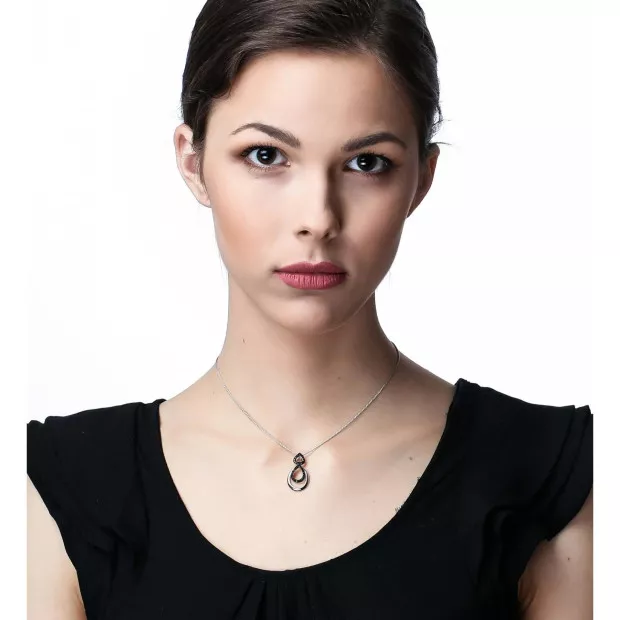 Orphelia Amber Silver Chain With Pendant ZH-7092/2