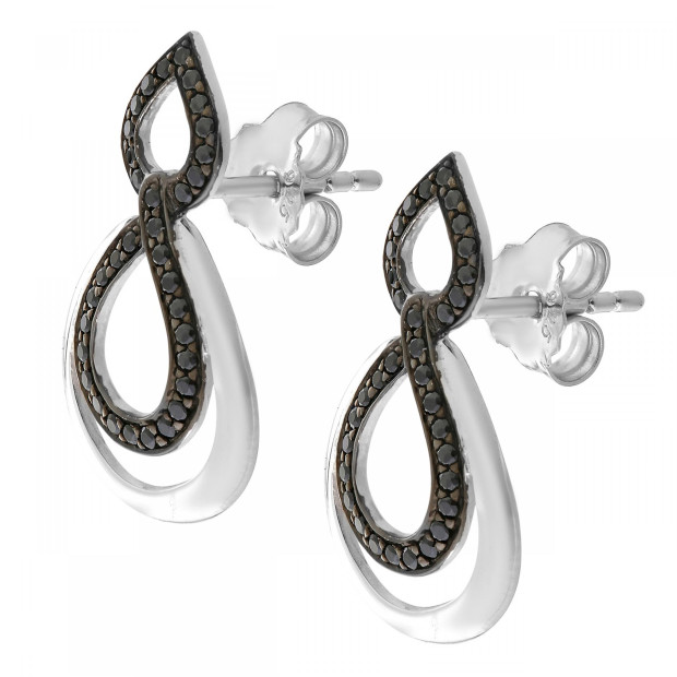 Orphelia Amber Silver Drop Earrings ZO-7092/2