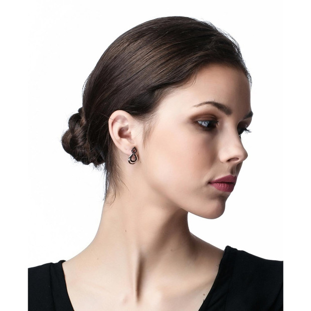 Orphelia Amber Silver Drop Earrings ZO-7092/2