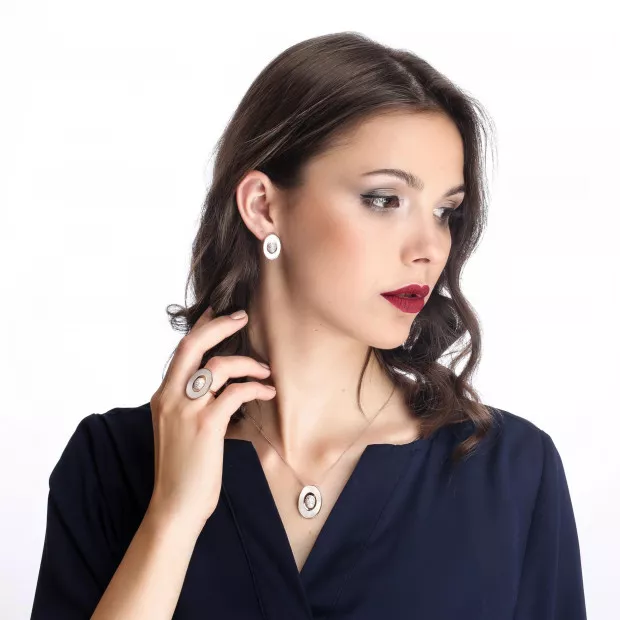 Orphelia Aurori Silver Chain With Pendant ZH-7292