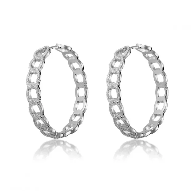 orphelia Bambi Silver Hoop Earrings ZO-7449