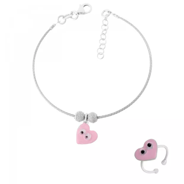 orphelia Child's Silver Set: Bracelet + Ring SET-7141