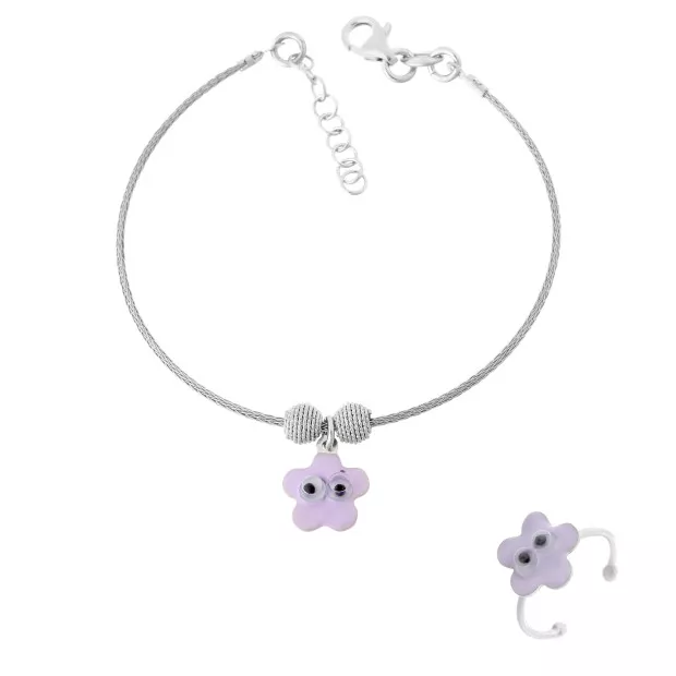orphelia Child's Silver Set: Bracelet + Ring SET-7142