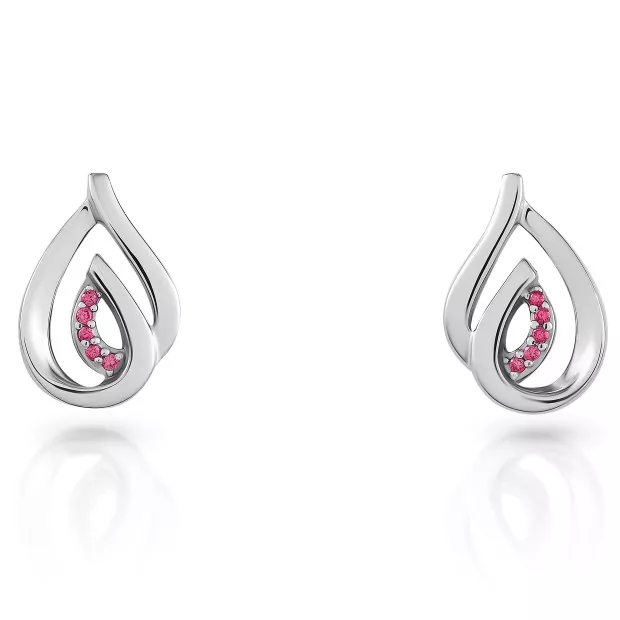 Orphelia Dazzle Silver Stud Earrings ZO-7518/R