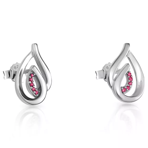 Orphelia Dazzle Silver Stud Earrings ZO-7518/R