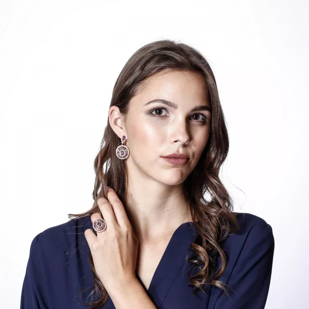 Orphelia Enya Silver Drop Earrings ZO-7428/RG