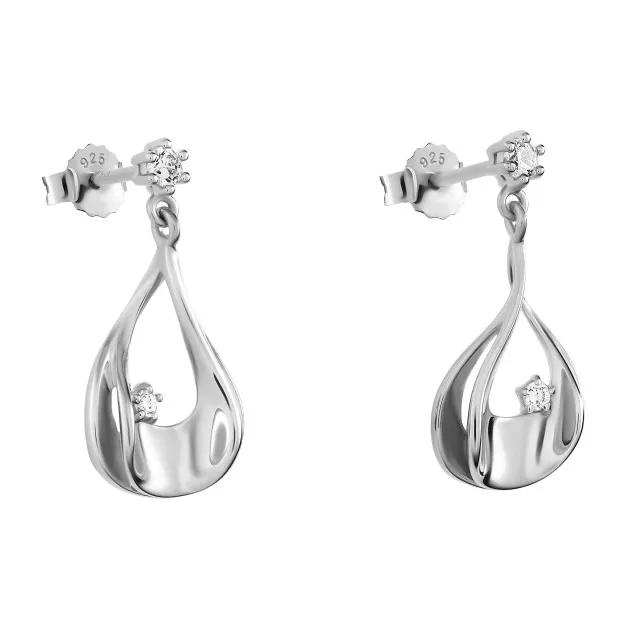 Orphelia Etoile Silver Drop Earrings ZO-7524