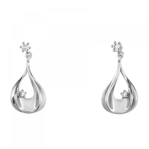 Orphelia Etoile Silver Drop Earrings ZO-7524