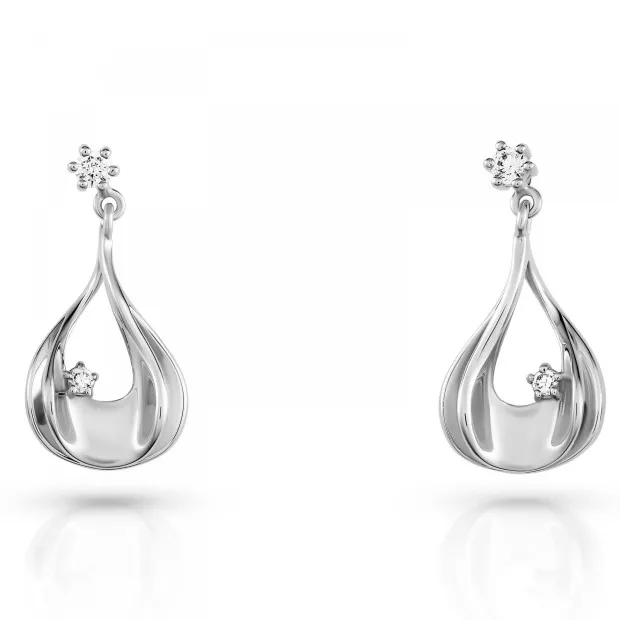 Orphelia Etoile Silver Drop Earrings ZO-7524