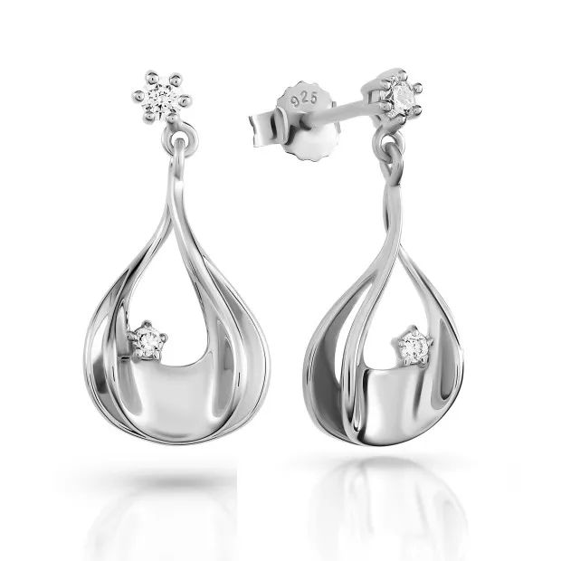 orphelia Etoile Silver Drop Earrings ZO-7524