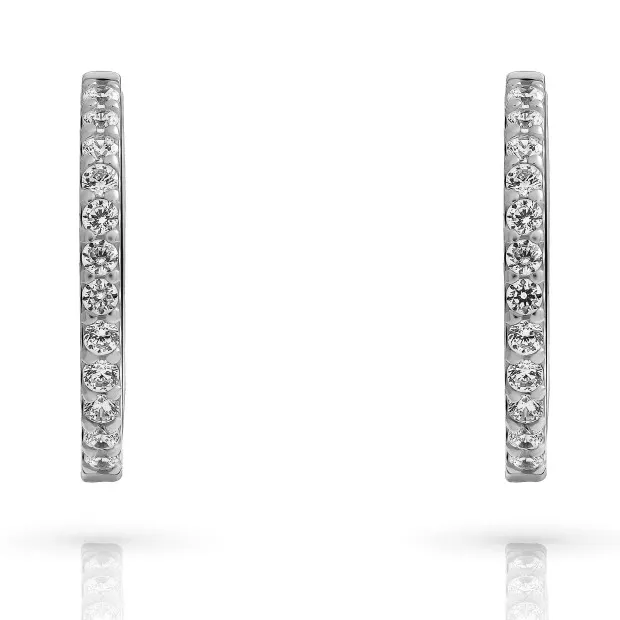 Orphelia Fay Sterling Silver Hoop Earrings ZO-7557