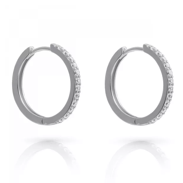 orphelia Fay Sterling Silver Hoop Earrings ZO-7557
