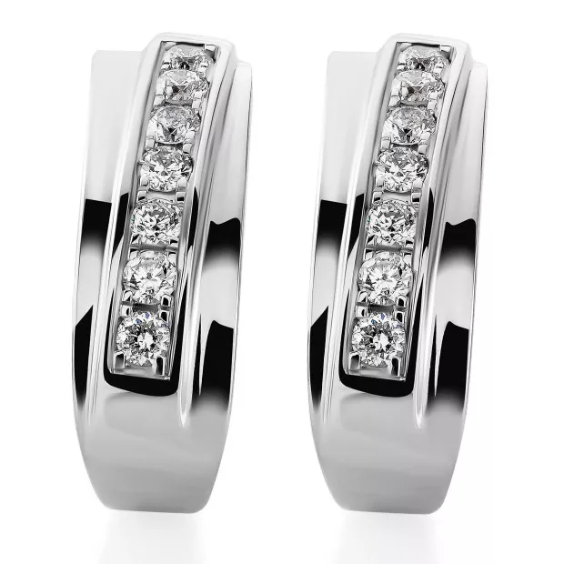 Orphelia Glam White-gold 18k Stud Earrings OD-5292