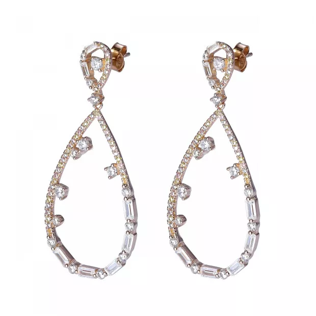 orphelia Islia Silver Drop Earrings ZO-7423/RG