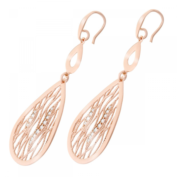Orphelia Linda Silver Drop Earrings ZO-7188/RG