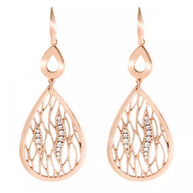 orphelia Linda Silver Drop Earrings ZO-7188/RG