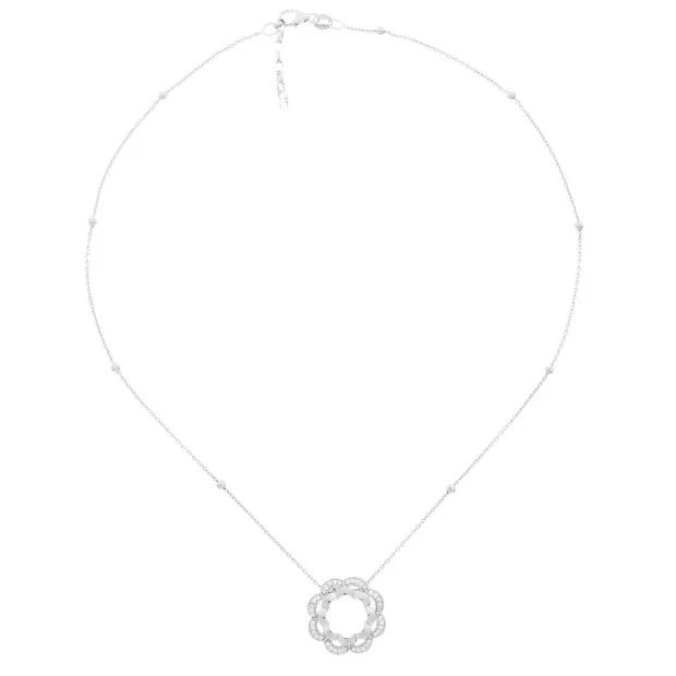 Orphelia Onyx Silver Chain With Pendant ZH-7127