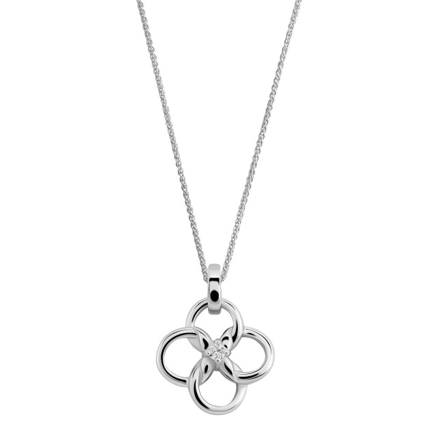 Orphelia Orphelia® 'Aida' Women's Sterling Silver Set: Necklace + Earrings + Ring - Silver SET-7472