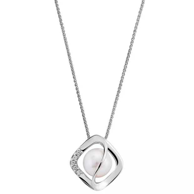 Orphelia Orphelia® 'Aina' Women's Sterling Silver Set: Necklace + Earrings + Ring - White SET-7471/52