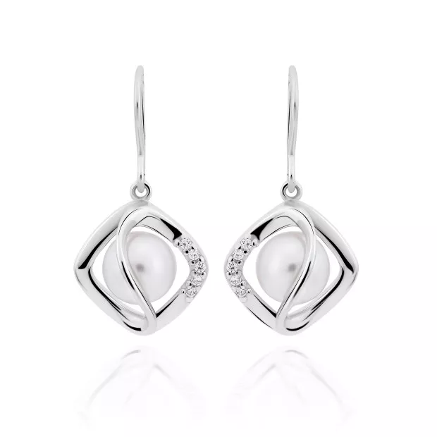 Orphelia Orphelia® 'Aina' Women's Sterling Silver Set: Necklace + Earrings + Ring - White SET-7471/52