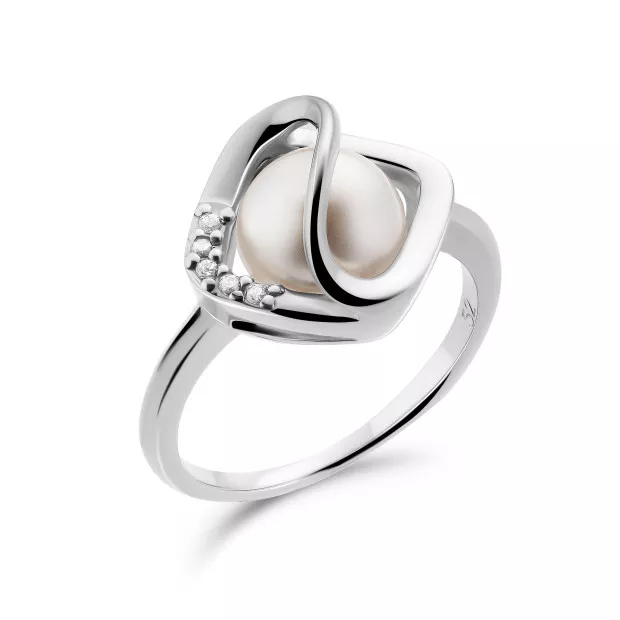 Orphelia Orphelia® 'Aina' Women's Sterling Silver Set: Necklace + Earrings + Ring - Silver SET-7471