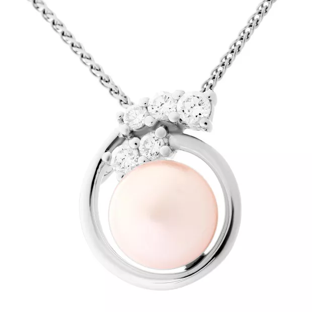 orphelia Orphelia® 'Alanna' Women's Sterling Silver Chain with Pendant - Silver ZH-7117