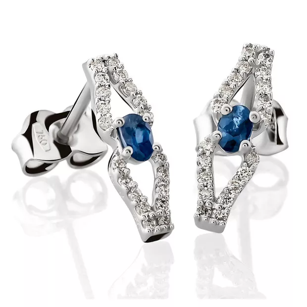 Orphelia Orphelia® 'Albertine' Women's Whitegold 18C Stud Earrings - Silver OD-5319