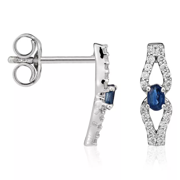 Orphelia Orphelia® 'Albertine' Women's Whitegold 18C Stud Earrings - Silver OD-5319