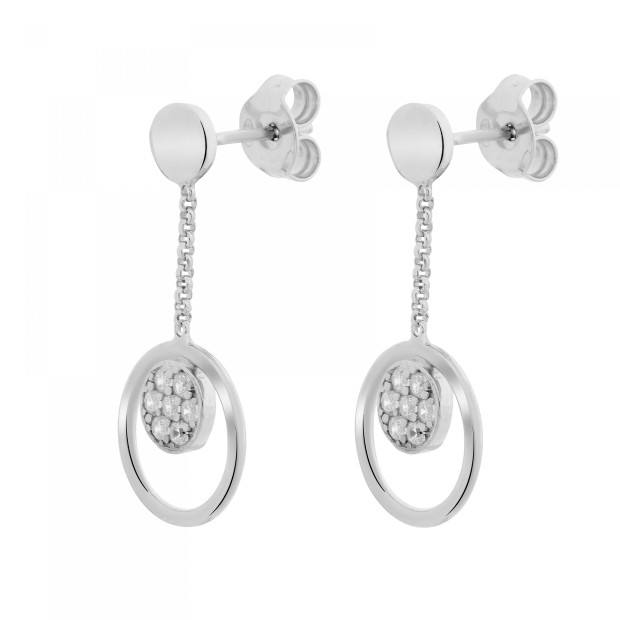 Orphelia Orphelia® 'Alessia' Women's Sterling Silver Drop Earrings - Silver ZO-7382