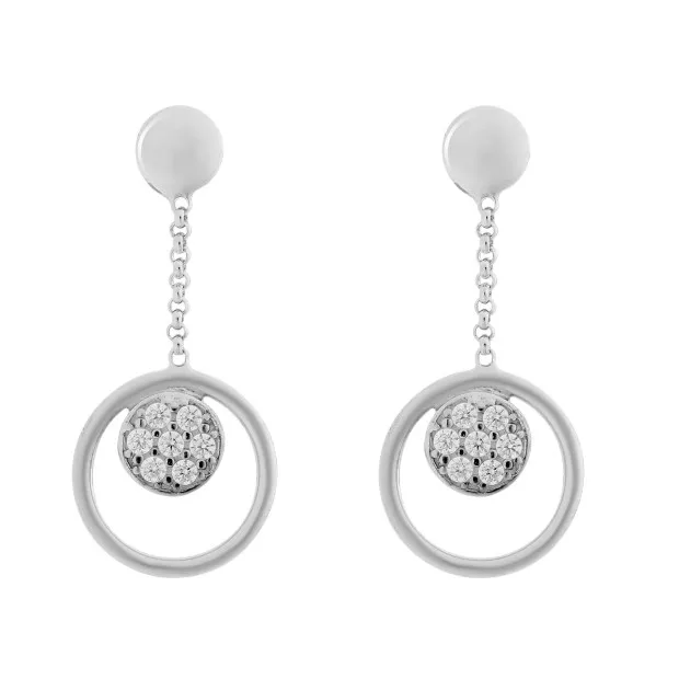 orphelia Orphelia® 'Alessia' Women's Sterling Silver Drop Earrings - Silver ZO-7382