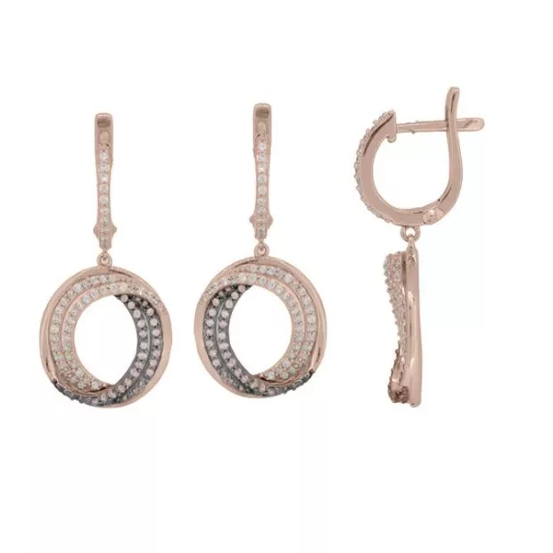Orphelia Orphelia® 'Alina' Women's Sterling Silver Drop Earrings - Rose ZO-7055