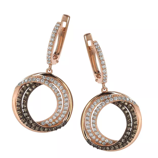 orphelia Orphelia® 'Alina' Women's Sterling Silver Drop Earrings - Rose ZO-7055