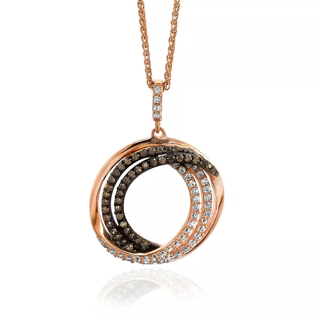 Orphelia Orphelia® 'Alina' Women's Sterling Silver Set: Chain-Pendant + Earrings - Rose SET-7055