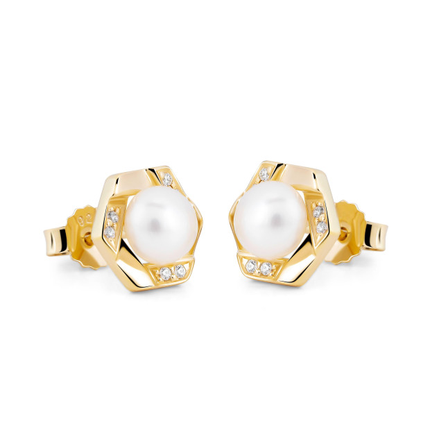 Orphelia Orphelia® 'Aliva' Women's Sterling Silver Set: Necklace + Earrings + Ring - Gold SET-7469/G