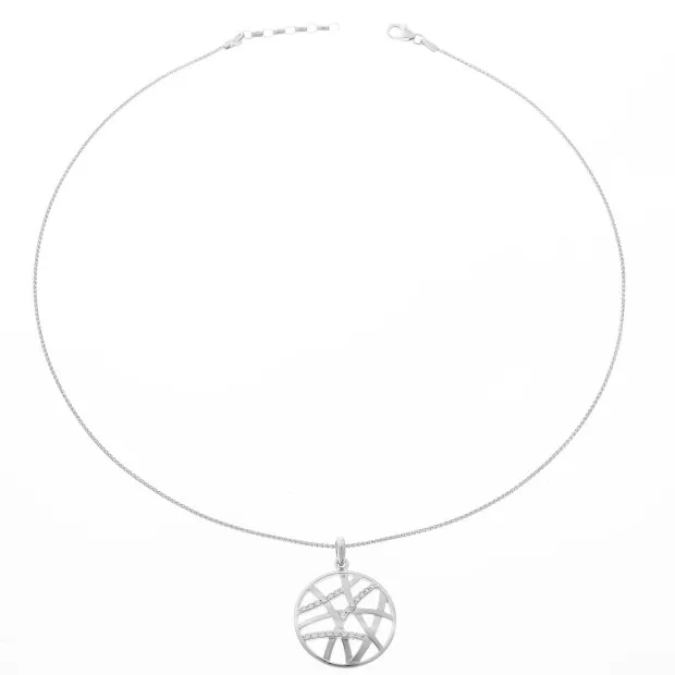 Orphelia Orphelia® 'Amabella' Women's Sterling Silver Set: Chain-Pendant + Earrings - Silver SET-7098