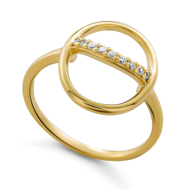 Orphelia Orphelia® 'Amaliada' Women's Sterling Silver Ring - Gold ZR-7572