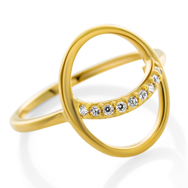 Orphelia Orphelia® 'Amaliada' Women's Sterling Silver Ring - Gold ZR-7572