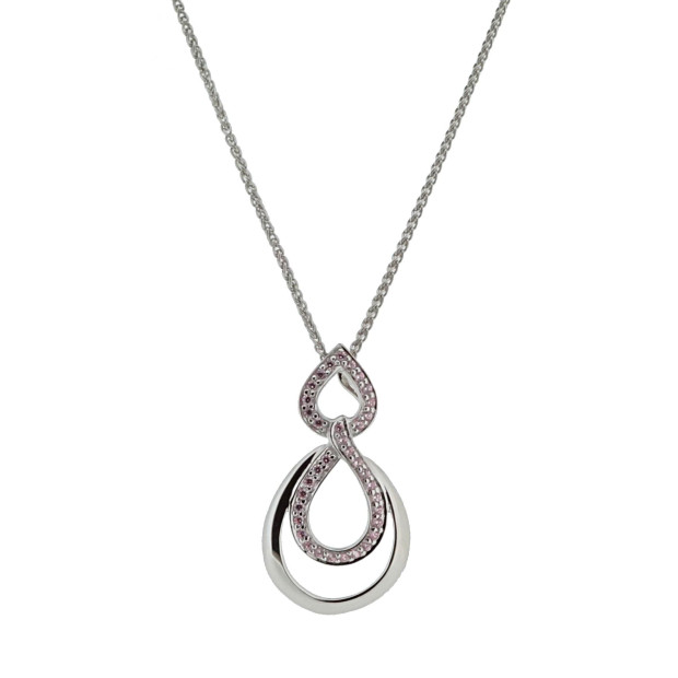 Orphelia Orphelia® 'Amber' Women's Sterling Silver Chain With Pendant - Silver ZH-7092