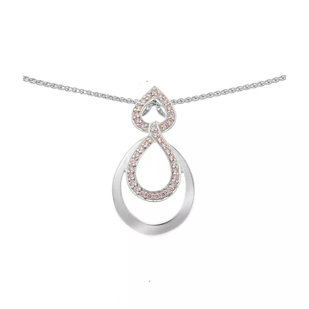 orphelia Orphelia® 'Amber' Women's Sterling Silver Chain with Pendant - Silver ZH-7092