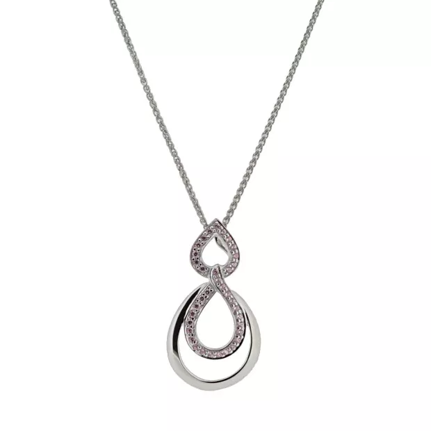 Orphelia Orphelia® 'Amber' Women's Sterling Silver Set: Chain-Pendant + Earrings - Silver SET-7092