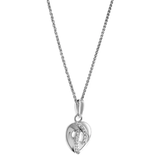 Orphelia Orphelia® 'Amore' Women's Sterling Silver Pendant With Chain - Silver ZH-7577