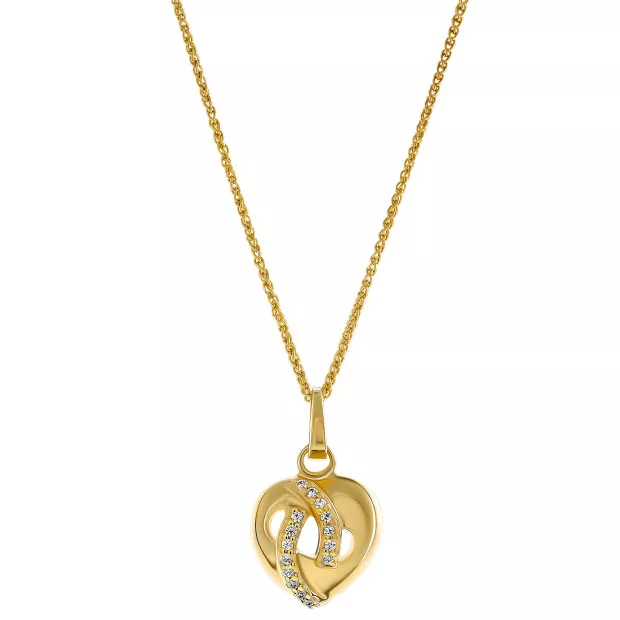 orphelia Orphelia® 'Amore' Women's Sterling Silver Pendant with Chain - Gold ZH-7577/G