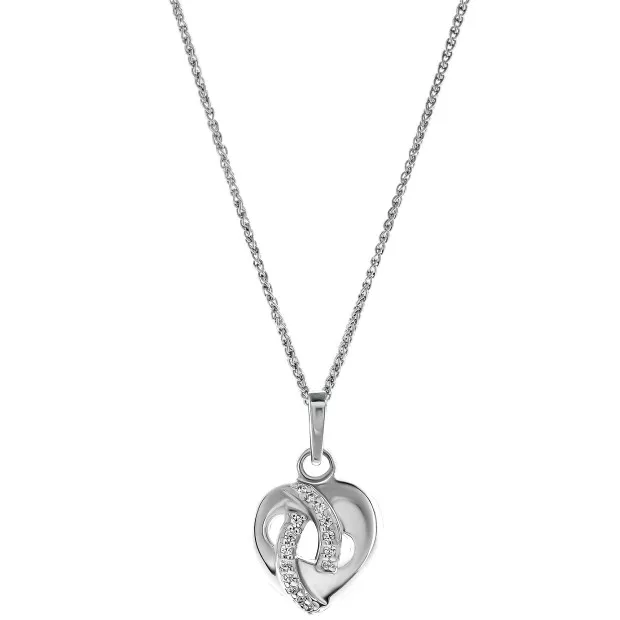 orphelia Orphelia® 'Amore' Women's Sterling Silver Pendant with Chain - Silver ZH-7577