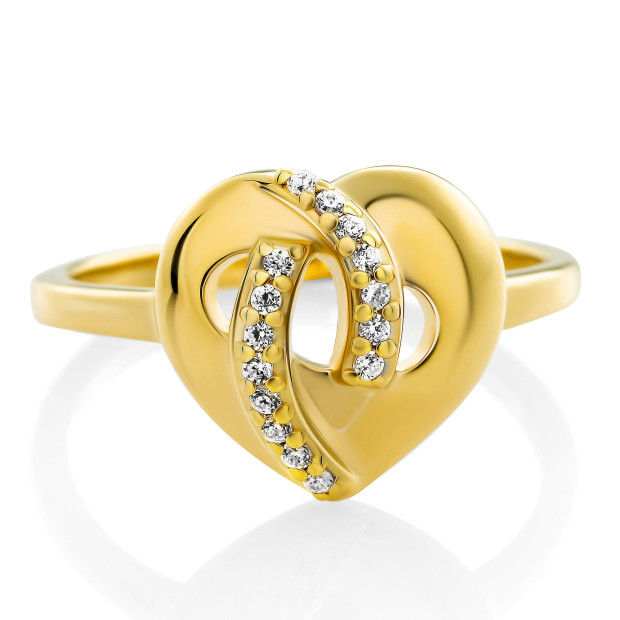 Orphelia Orphelia® 'Amore' Women's Sterling Silver Ring - Gold ZR-7577/G