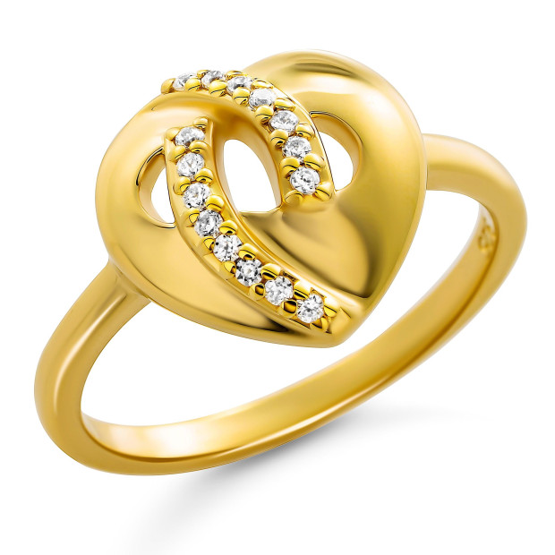 Orphelia Orphelia® 'Amore' Women's Sterling Silver Ring - Gold ZR-7577/G