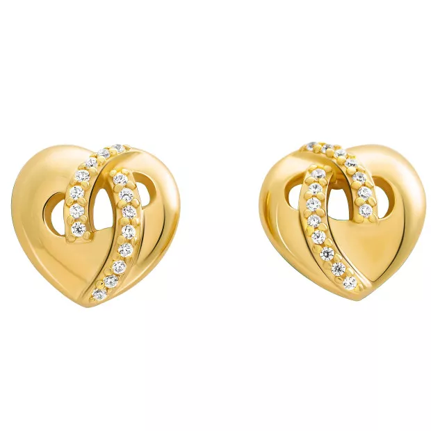 Orphelia Orphelia® 'Amore' Women's Sterling Silver Stud Earrings - Gold ZO-7577/G