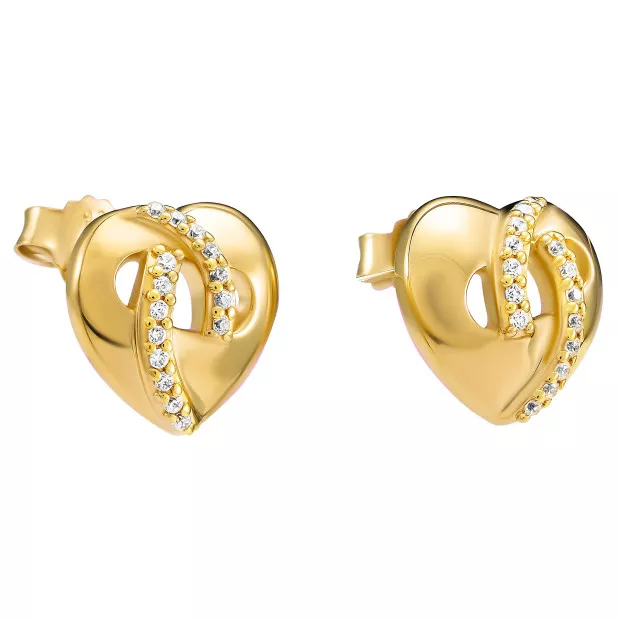 orphelia Orphelia® 'Amore' Women's Sterling Silver Stud Earrings - Gold ZO-7577/G
