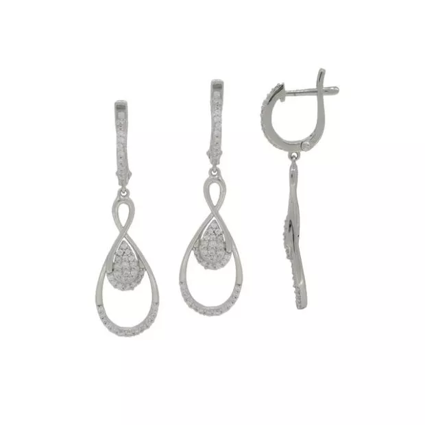 Orphelia Orphelia® 'Angelina' Women's Sterling Silver Drop Earrings - Silver ZO-7041