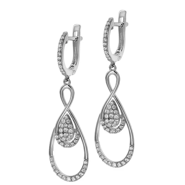 orphelia Orphelia® 'Angelina' Women's Sterling Silver Drop Earrings - Silver ZO-7041